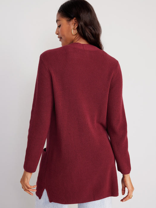 Textured Open-Front Sweater
