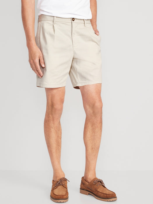 Slim Built-In Flex Ultimate Chino Pleated Shorts for Men -- 7-inch inseam