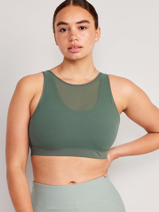 Medium Support PowerSoft Layered-Mesh Sports Bra for Women