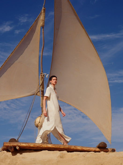 Cruz Linen Maxi Shirtdress