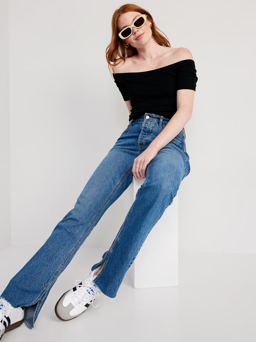 Fitted Off-The-Shoulder T-Shirt for Women