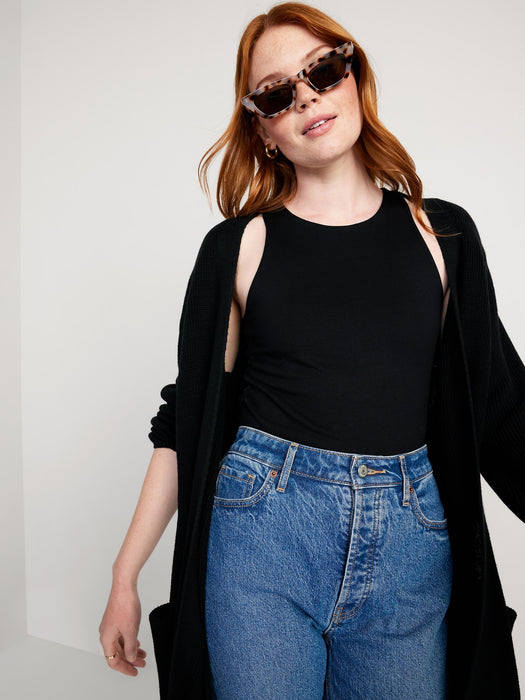 Textured Open-Front Sweater