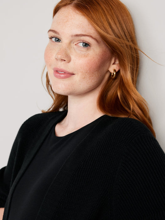 Textured Open-Front Sweater