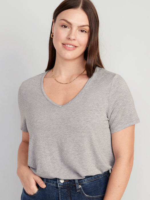 Luxe V-Ausschnitt T-Shirt