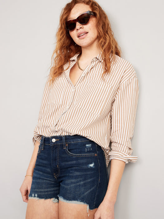High-Waisted O.G. Straight Cut-Off Jean Shorts for Women -- 3-inch inseam