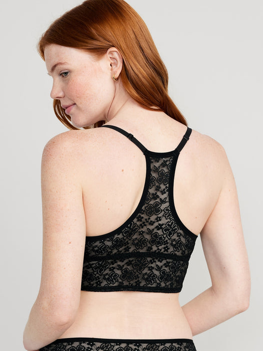 Lace Longline Racerback Bralette for Women