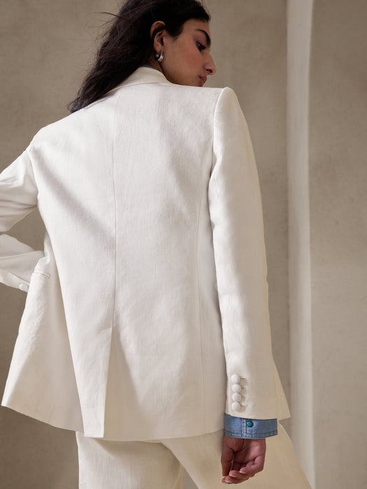 Salma Linen Tuxedo Blazer