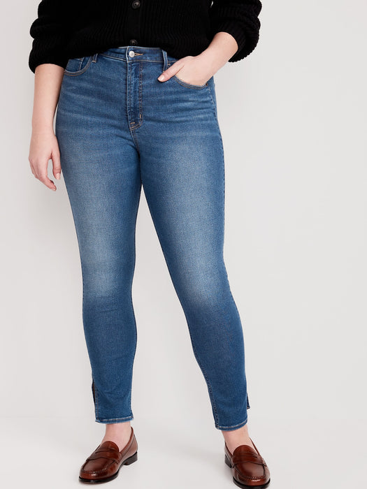 Extra High-Waisted Rockstar 360° Stretch Super-Skinny Side-Slit Jeans for Women