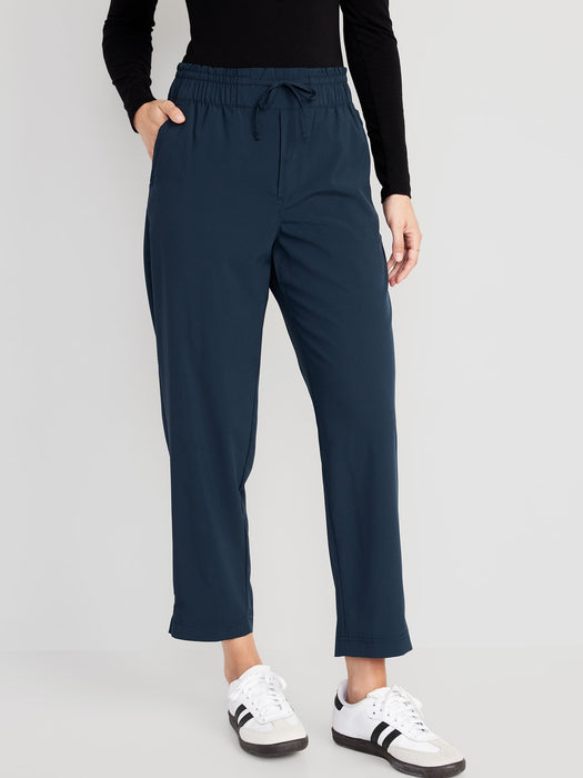 High-Waisted StretchTech Cropped Tapered Pants for Women