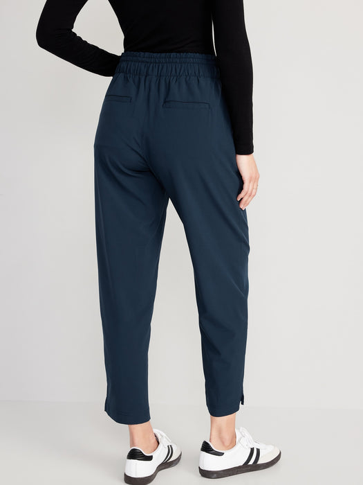 High-Waisted StretchTech Cropped Tapered Pants for Women