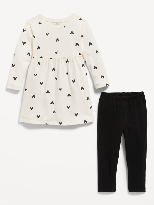 Long-Sleeve Dress & Leggings 2-Pack for Toddler Girls