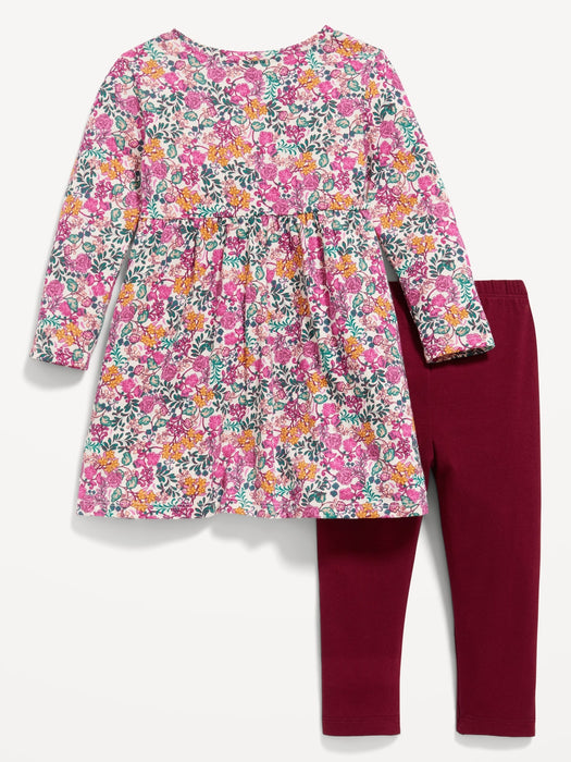 Long-Sleeve Dress & Leggings 2-Pack for Toddler Girls