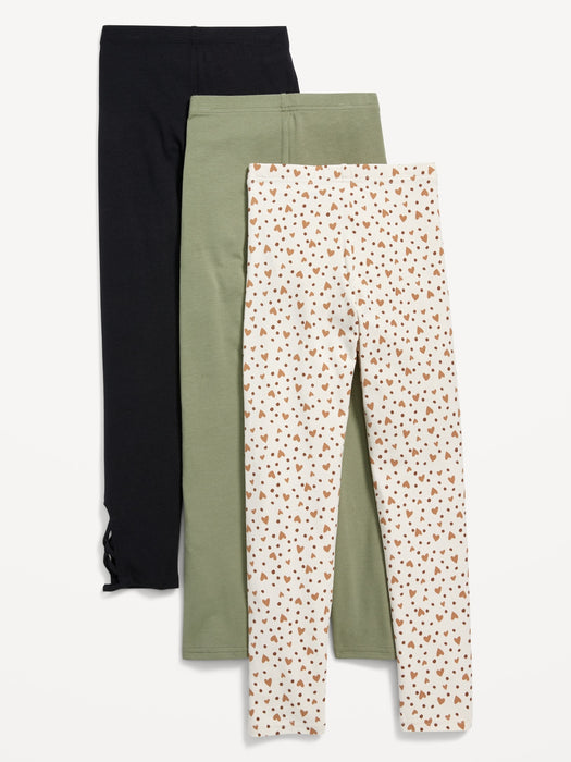 Built-In Tough Full-Length Leggings 3-Pack for Girls