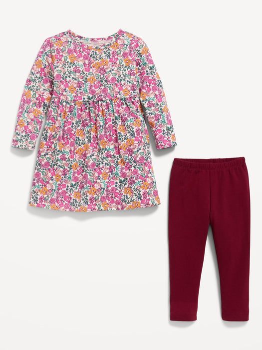 Long-Sleeve Dress & Leggings 2-Pack for Toddler Girls