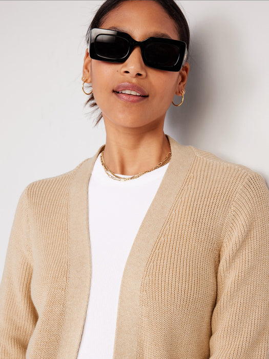 Textured Open-Front Sweater