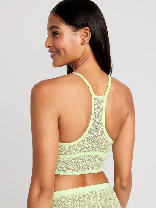 Lace Longline Racerback Bralette for Women