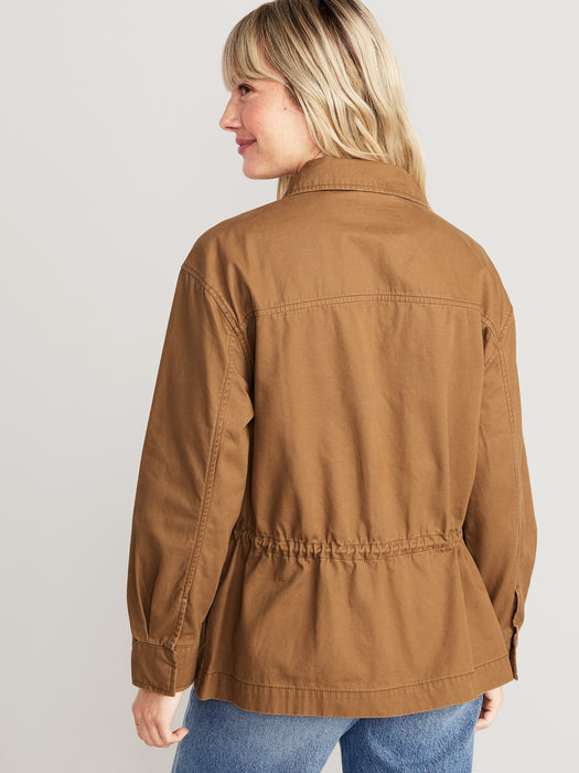 Cinched-Waist Utility Jacket