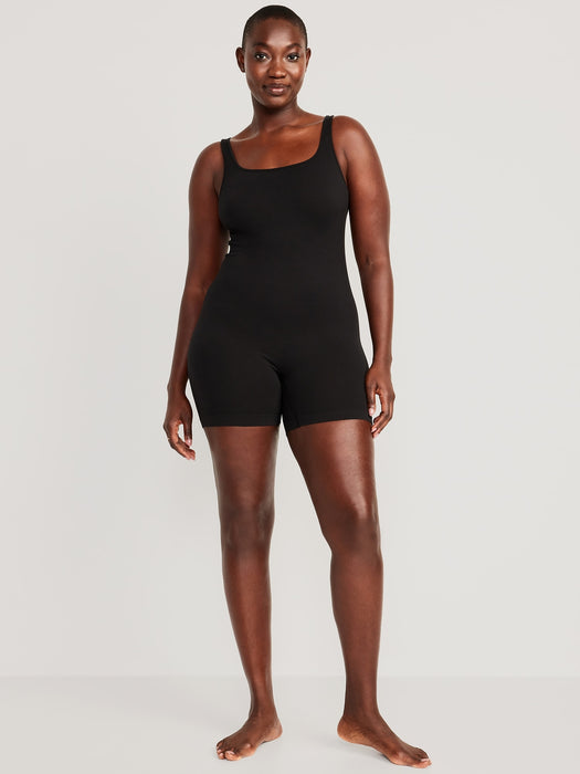 Seamless Rib-Knit Bodysuit -- 6-inch inseam