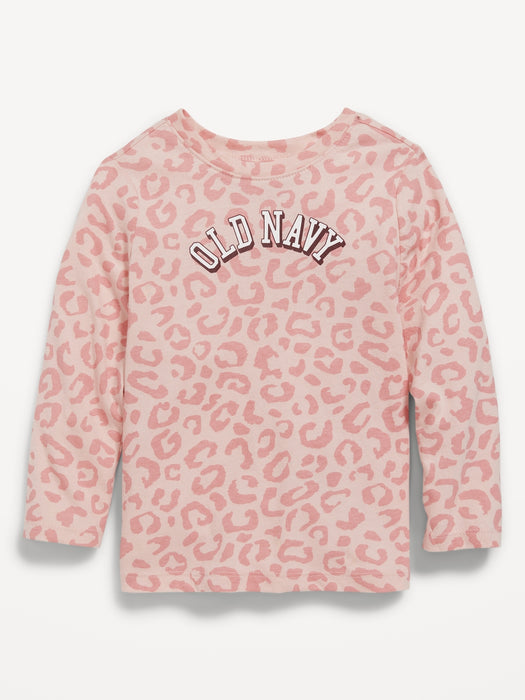 Long-Sleeve Printed Logo-Graphic T-Shirt for Toddler Girls