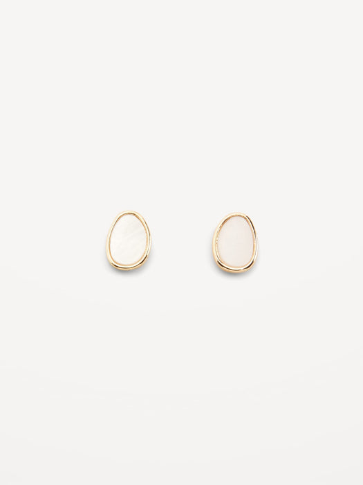 Gold-Plated Abstract Stone Earrings for Women