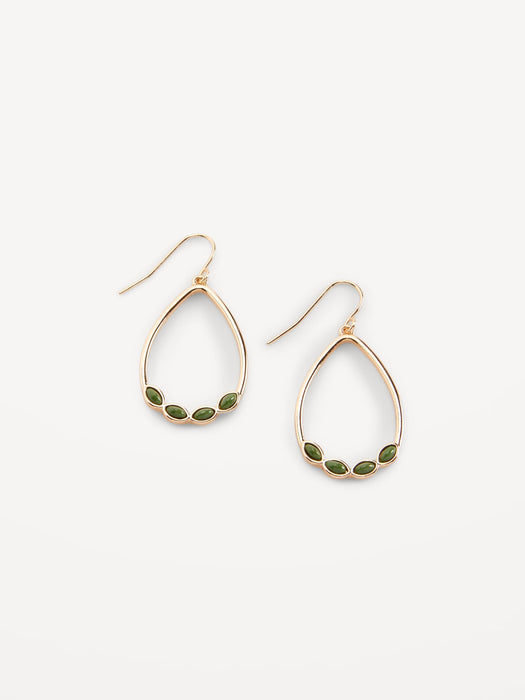 Gold-Plated Teardrop Hoop Earrings for Women