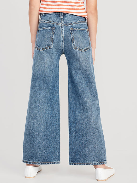 High-Waisted Baggy Ripped Wide-Leg Jeans for Girls