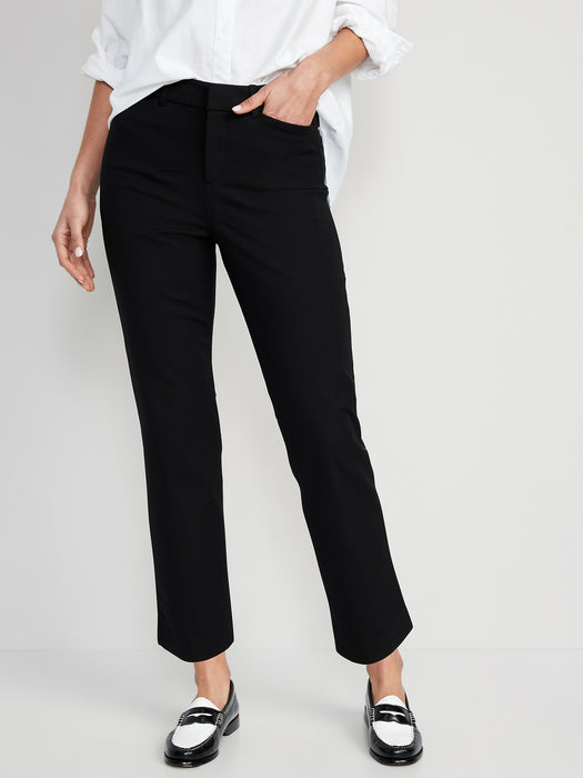High-Waisted Pixie Straight Ankle Pants for Women