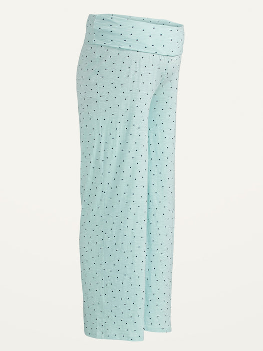 Maternity Rollover-Waist Wide-Leg Pajama Pants