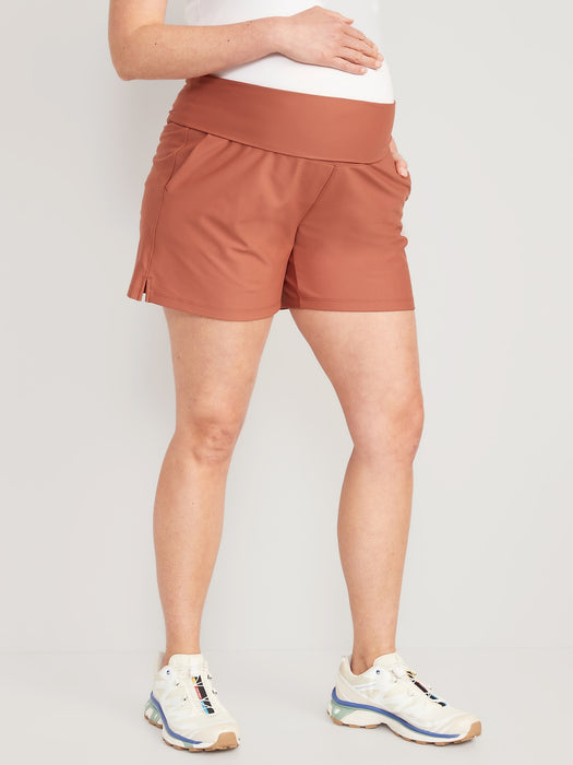 Maternity Rollover-Waist PowerSoft Shorts -- 5-inch inseam