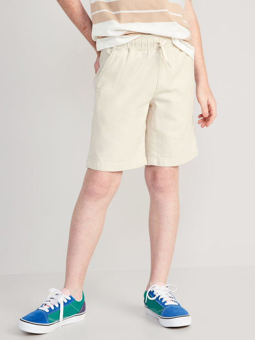 Straight Linen-Blend Jogger Shorts for Boys (At Knee)