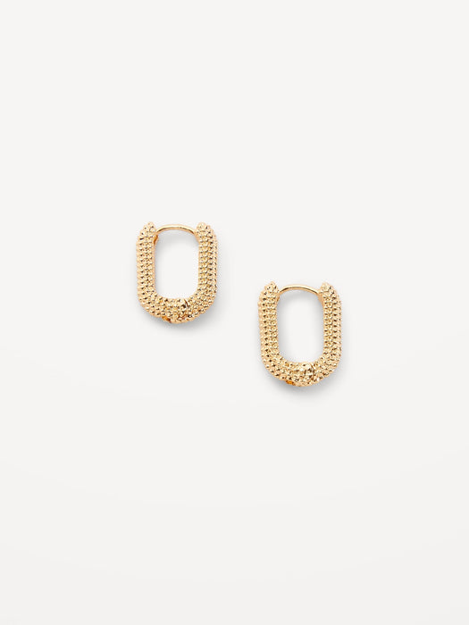 Real Gold-Plated Huggie Hoop Earrings for Women