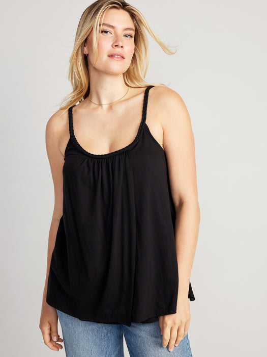 Maternity Sleeveless Braided-Strap Swing Top