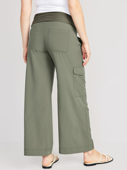 Maternity Rollover-Waist StretchTech Cargo Pants