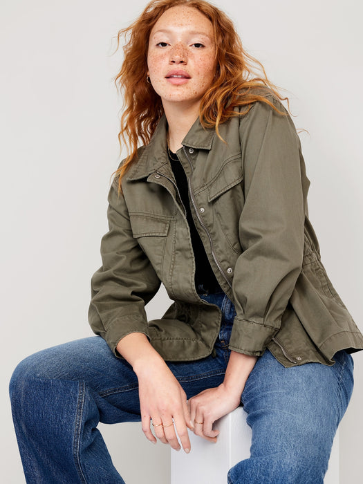 Cinched-Waist Utility Jacket