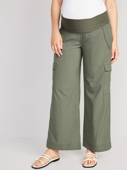 Maternity Rollover-Waist StretchTech Cargo Pants