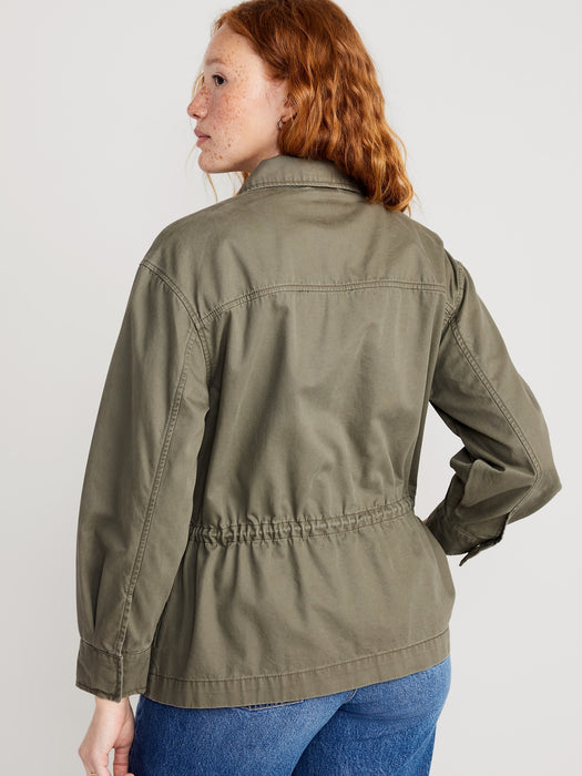 Cinched-Waist Utility Jacket