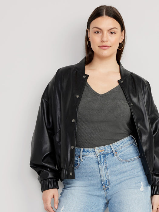 Plush Long-Sleeve V-Neck T-Shirt