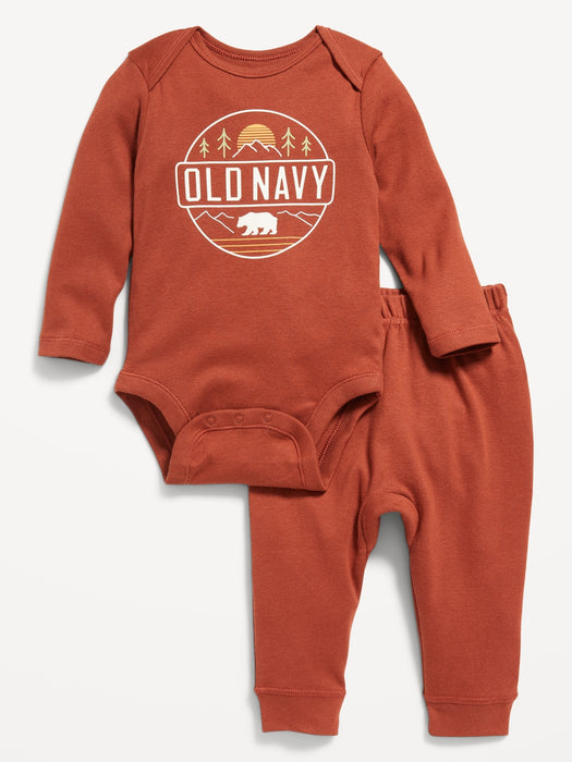 Unisex Logo Bodysuit and Leggings Set for Baby