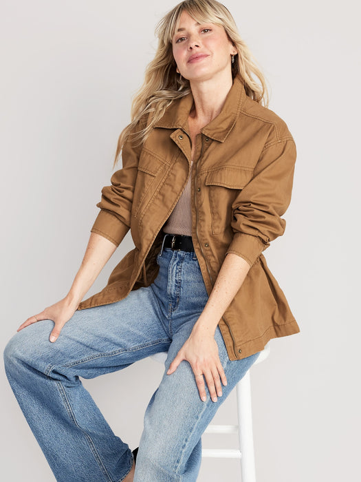 Cinched-Waist Utility Jacket