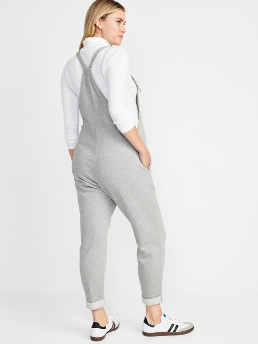 Maternity Knotted-Strap Fleece Overalls