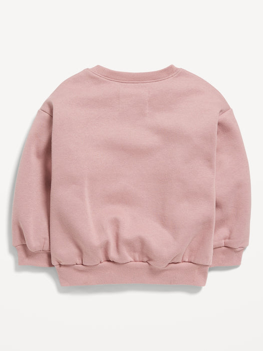 Printed Logo-Graphic Crew-Neck Sweatshirt for Toddler Girls