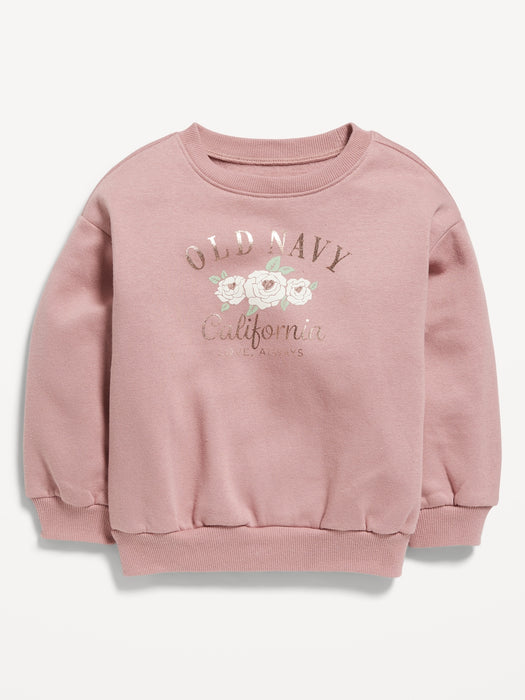 Printed Logo-Graphic Crew-Neck Sweatshirt for Toddler Girls