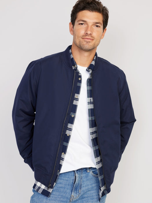 Water-Resistant Zip Bomber Jacket