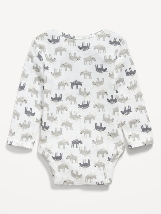 Unisex Long-Sleeve Printed Bodysuit for Baby