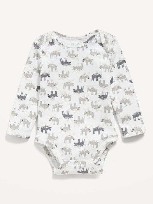 Unisex Long-Sleeve Printed Bodysuit for Baby