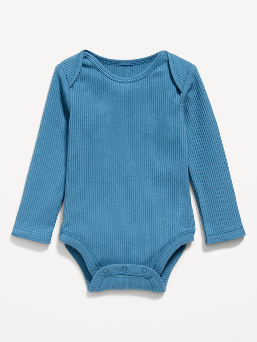 Unisex Long-Sleeve Rib-Knit Bodysuit for Baby