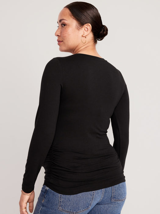 Maternity EveryWear Fitted V-Neck Long-Sleeve T-Shirt
