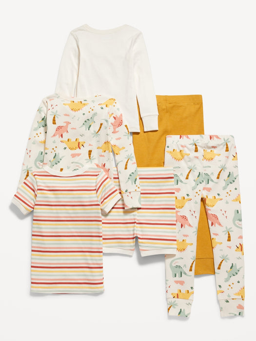 Unisex 6-Piece Printed Snug-Fit Pajama Set for Toddler & Baby