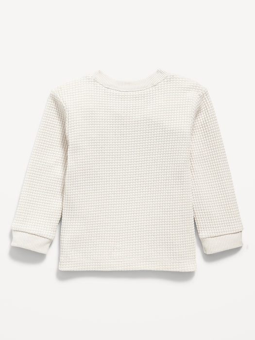 Long-Sleeve Thermal-Knit Henley T-Shirt for Baby