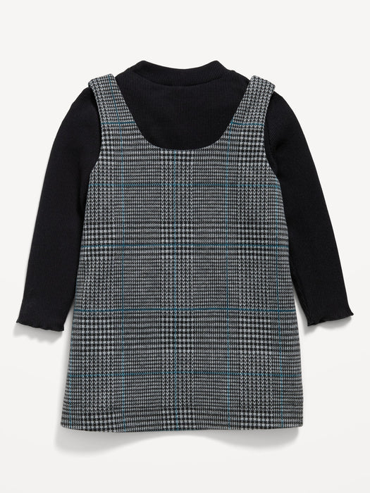 Sleeveless Dress & Mock-Neck T-Shirt Set for Baby